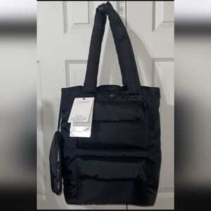 Joan & David The Capri Nylon Double Handle Shopper Computer Tote Black NWT